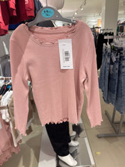 Pink Long Sleeve T-Shirt And Leggings Set