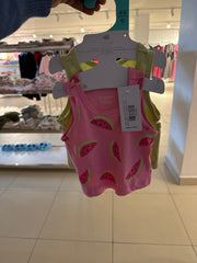 Watermelon Print And Plain Top