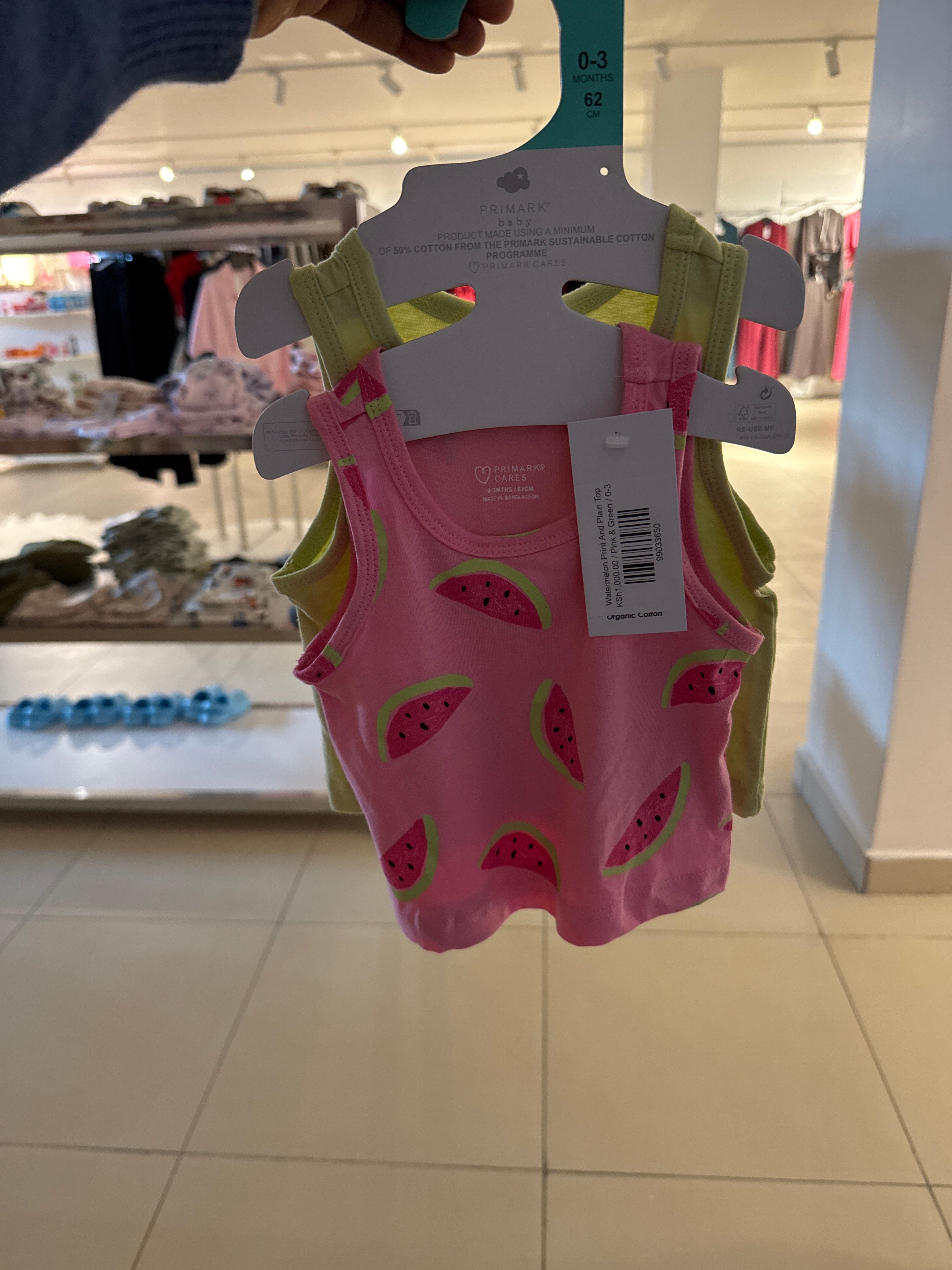 Watermelon Print And Plain Top