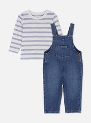 Long Sleeve T-Shirt and Dungarees Set