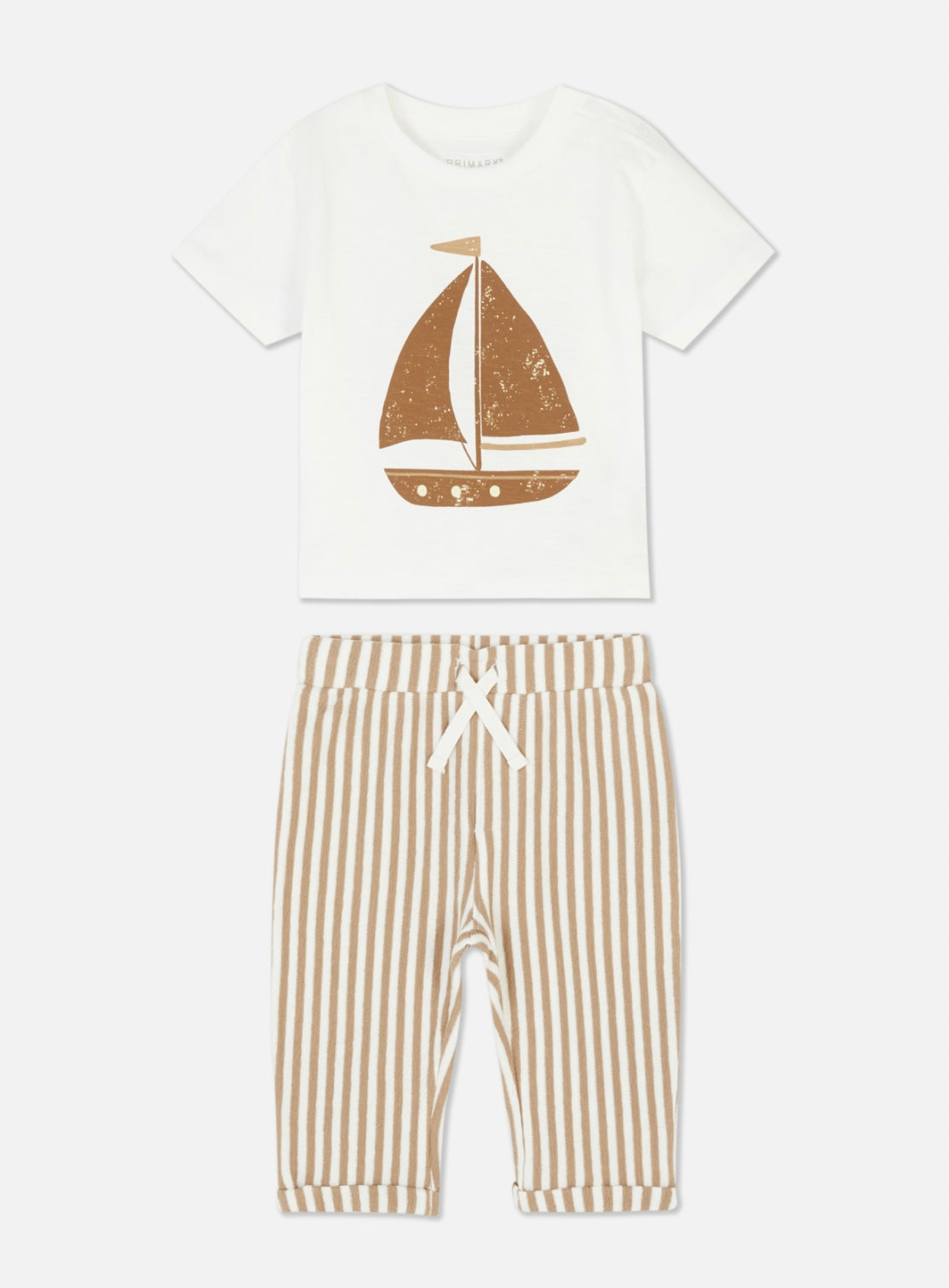 Boat Graphic T-Shirt And Stripe Trouser
