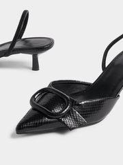 Zara crocodile skin sling back heels