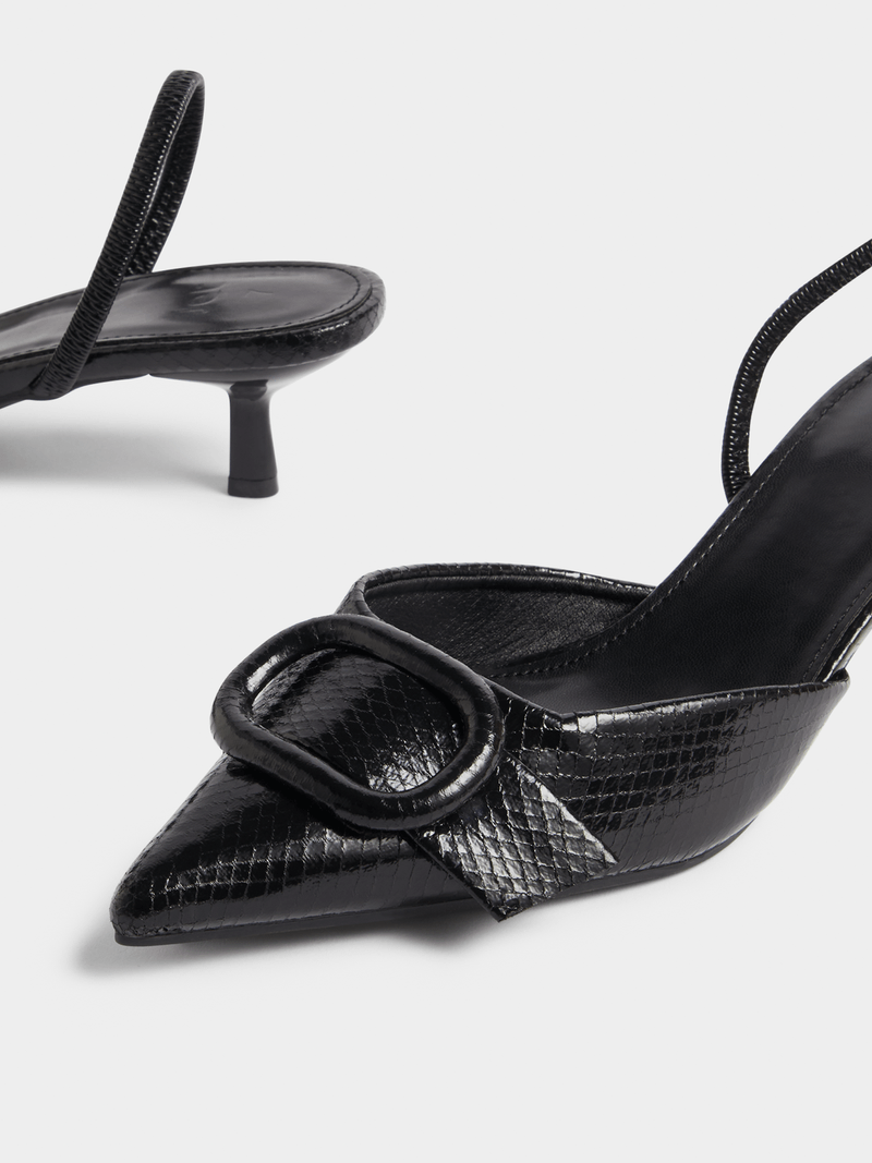 Zara crocodile skin sling back heels