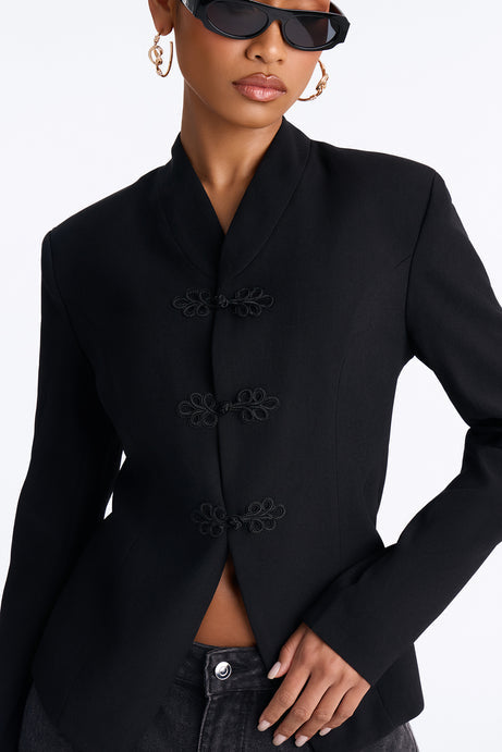 Marie Collarless Frog Closure Blazer