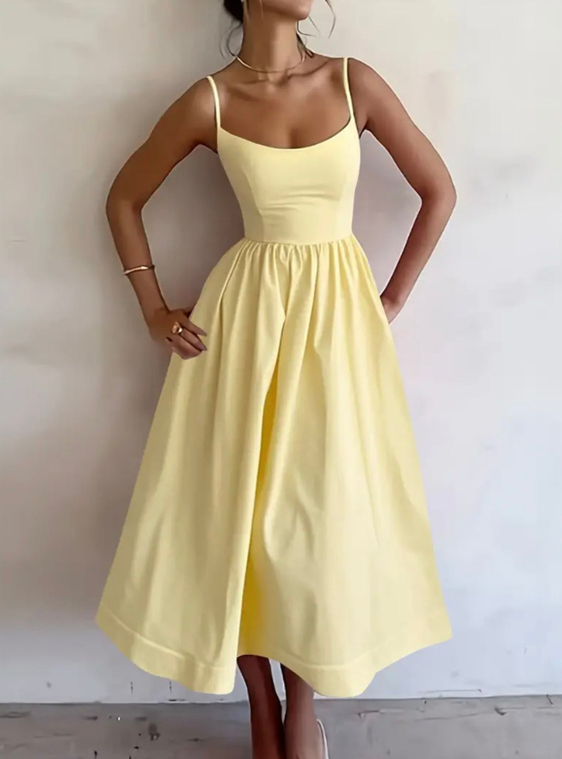 Women's New Solid Color Sleeveless Elegant Camisole Dress