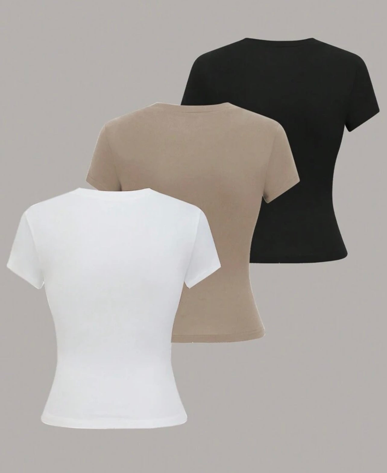 SHEIN Lymera Women's Summer Solid Color Crew Neck Short Sleeve Casual T-Shirt