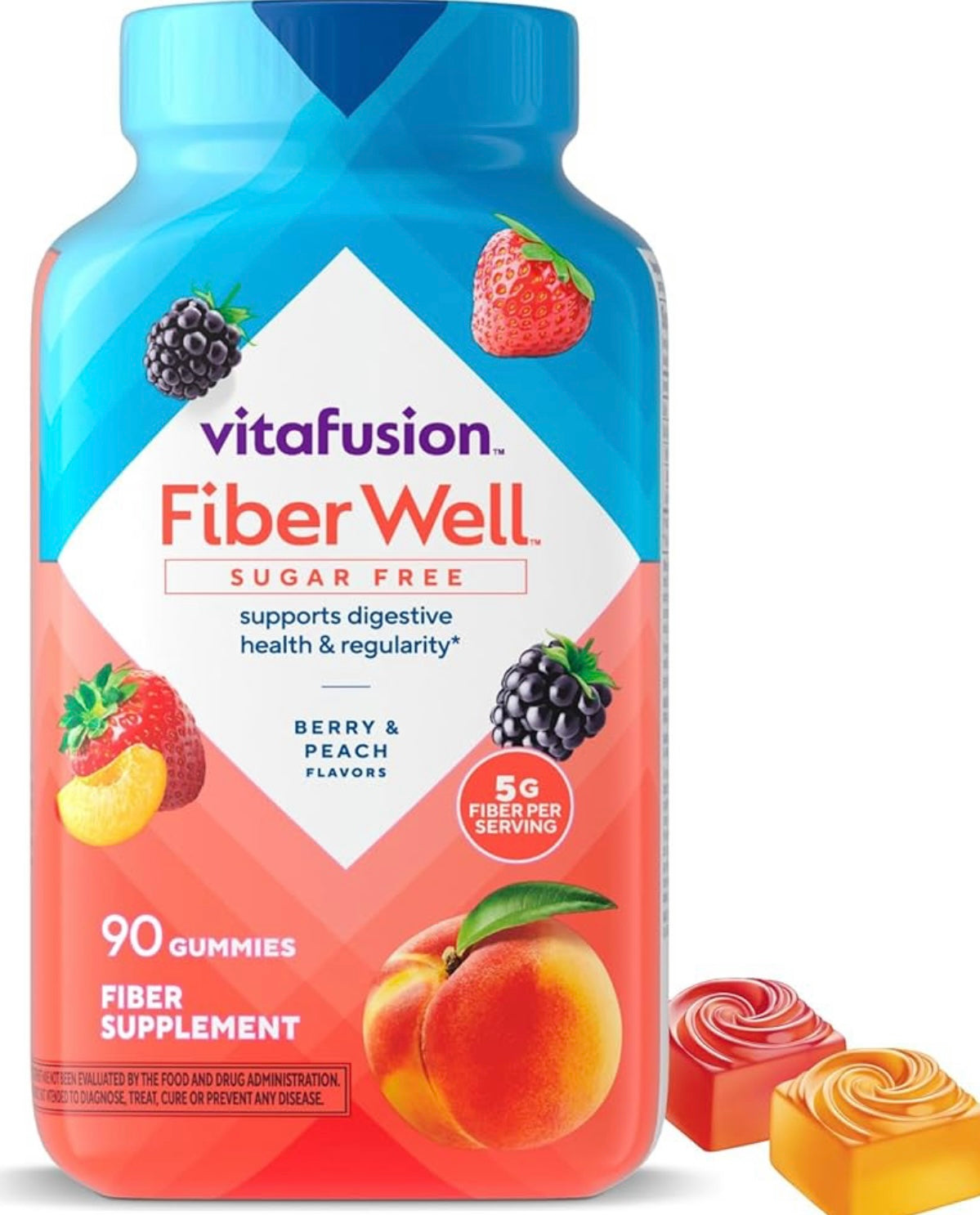 Vitafusion Fiber Well Gummy Vitamins, 90 Count