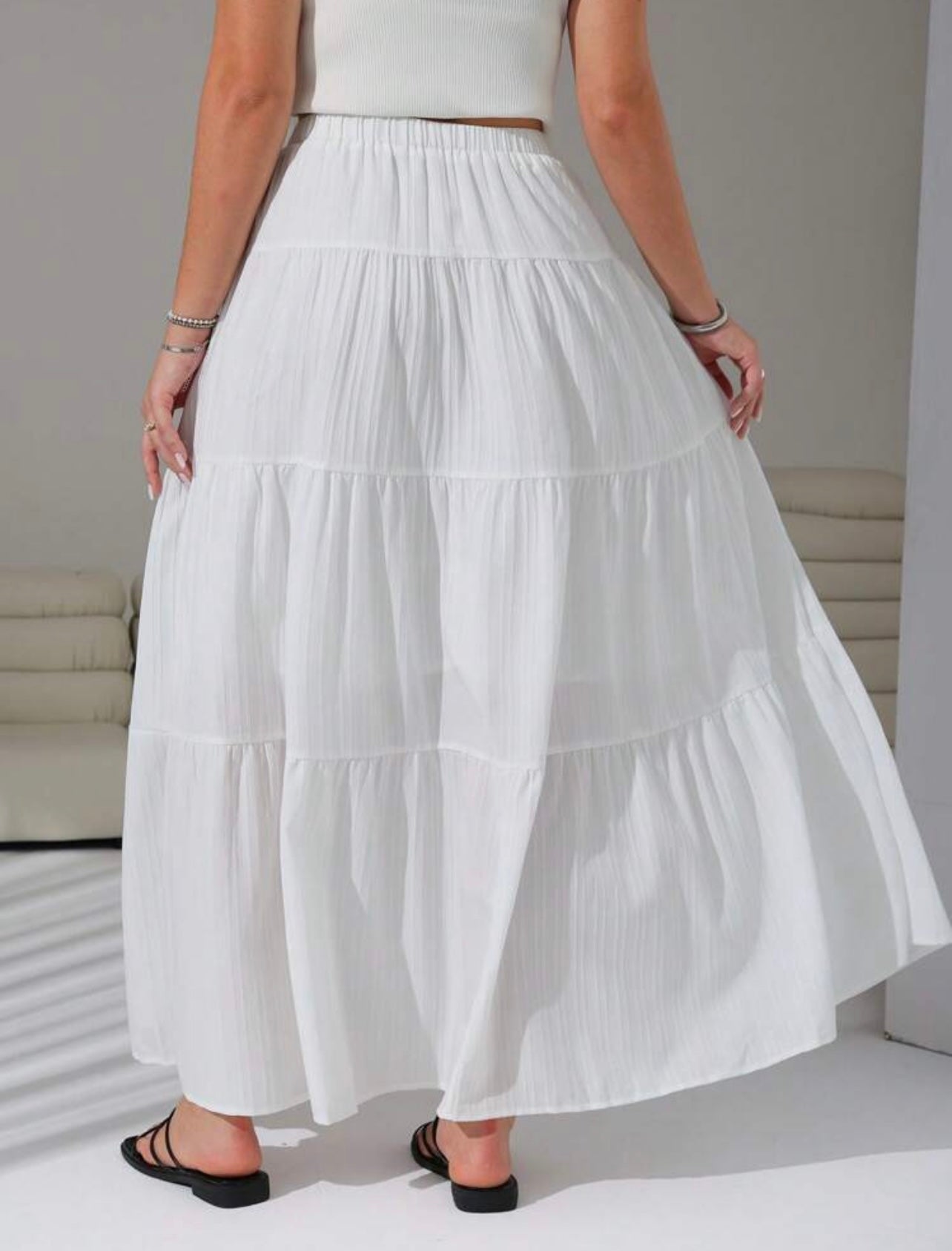 Shein Hem White Lining Skirt