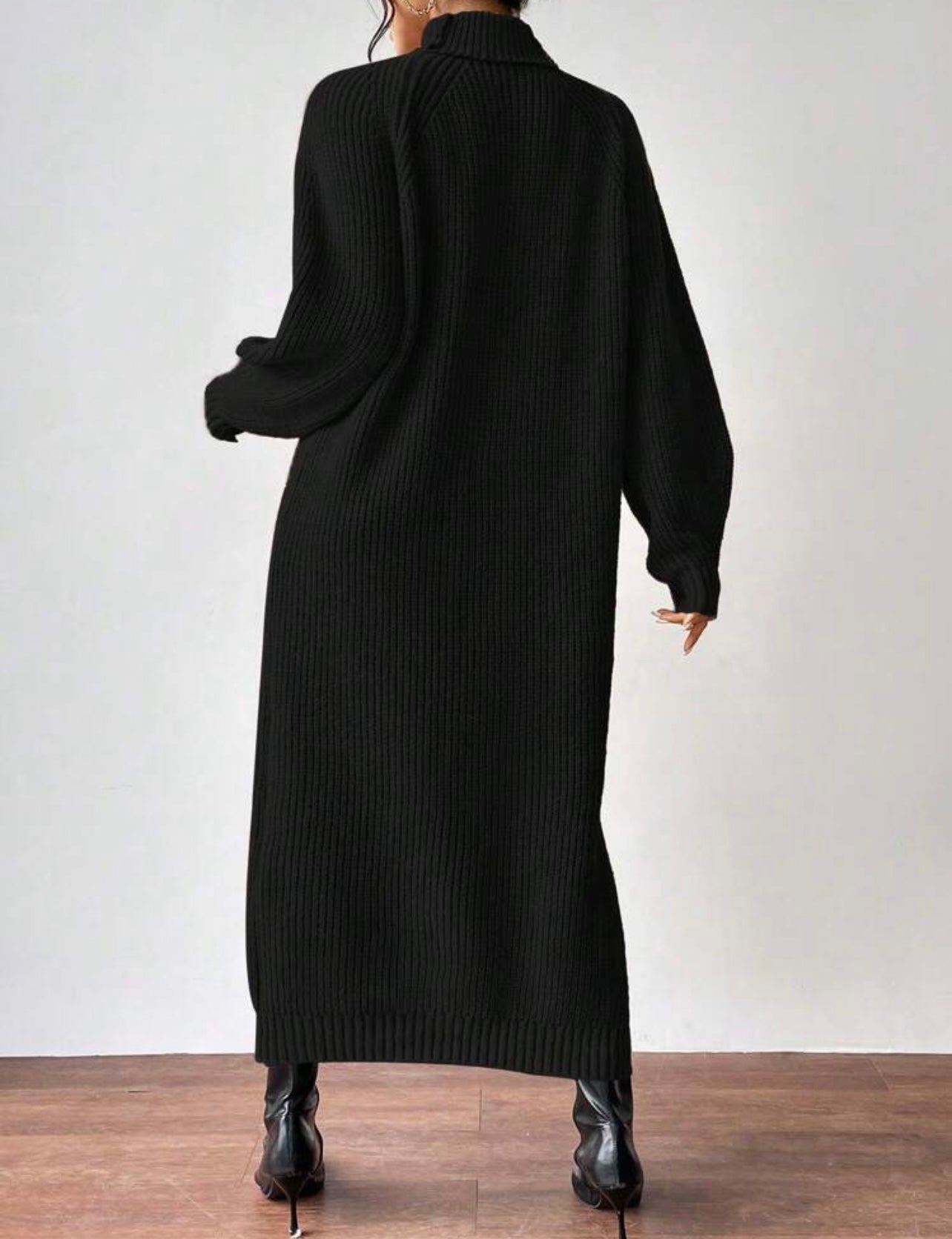 Shein Turtleneck Raglan Sleeve Sweater Dress