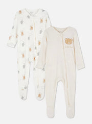 2pk Lamb Zip-Up Sleepsuit