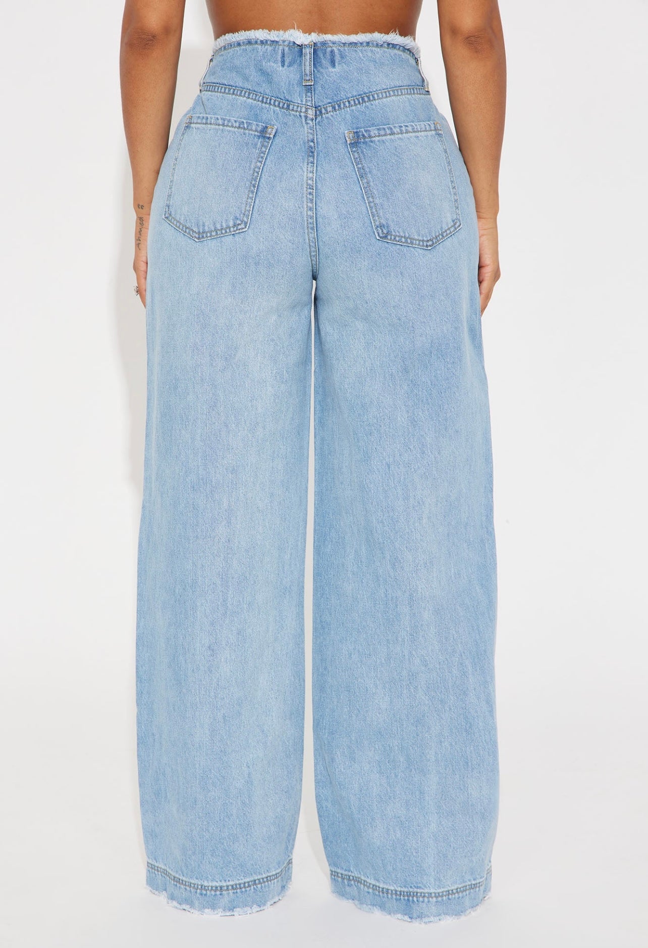 Fashionnova Cut Off Waistband Baggy Jeans