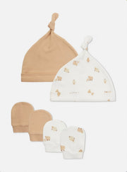 2pk Sheep Hat and Mittens Set
