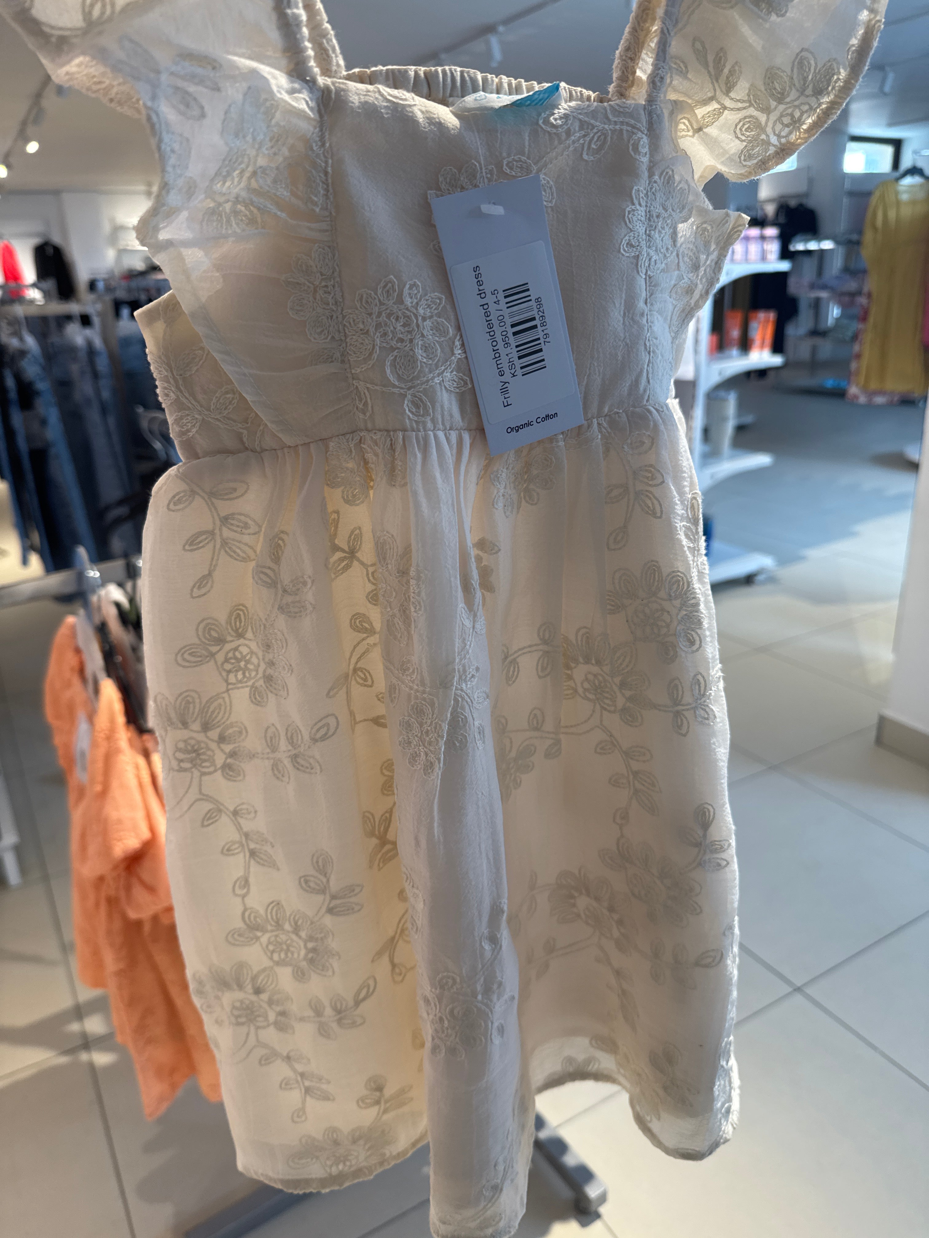 Frilly embroidered dress