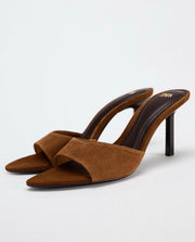 SUEDE HEELED SANDALS