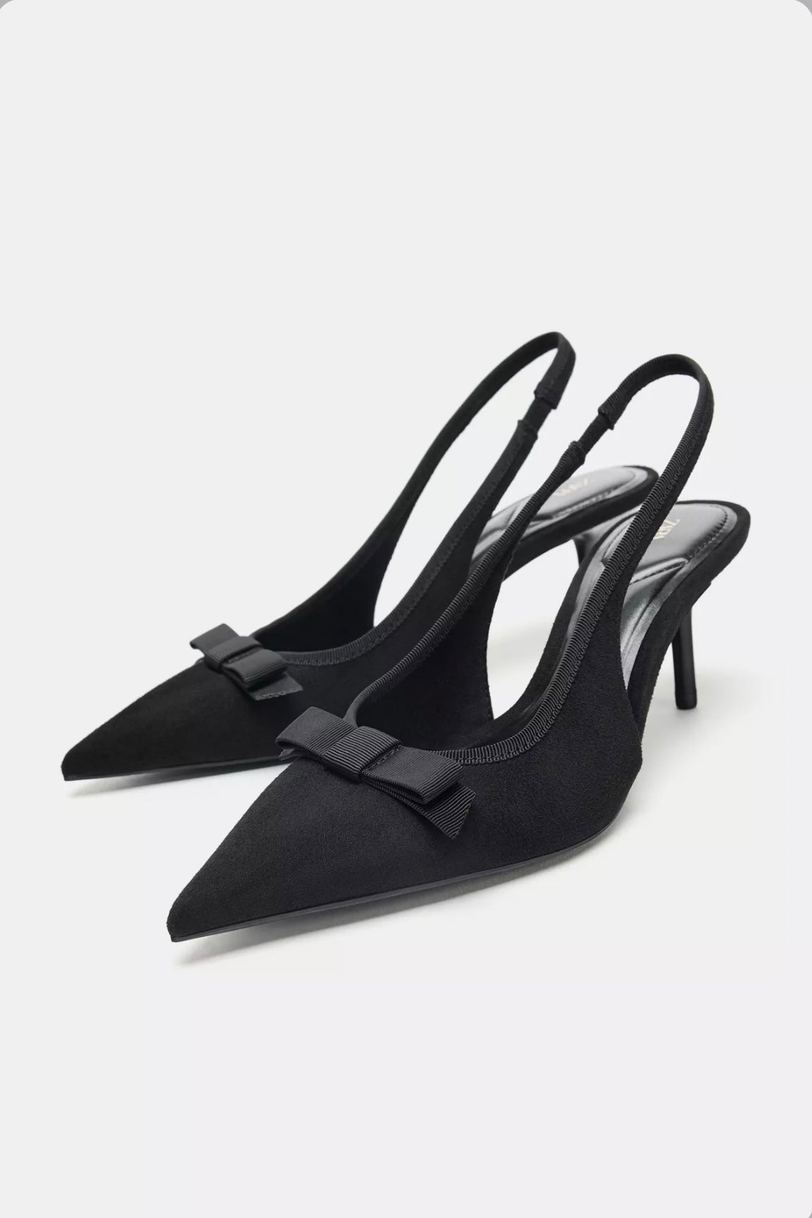 FABRIC SLINGBACK HEELS WITH BOW