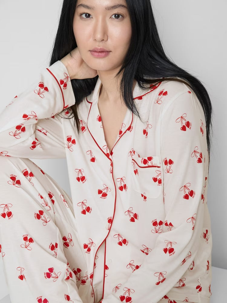 Cherry Printed Boyfriend Pyjamas