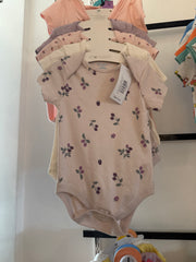 5pk flowered shirt sleeve bodysuit