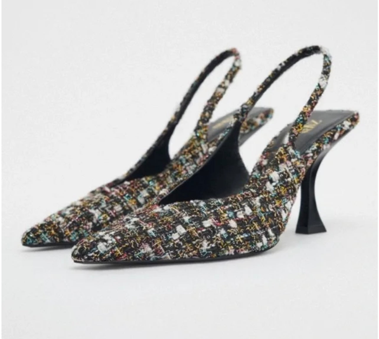 SLINGBACK FABRIC HEELS