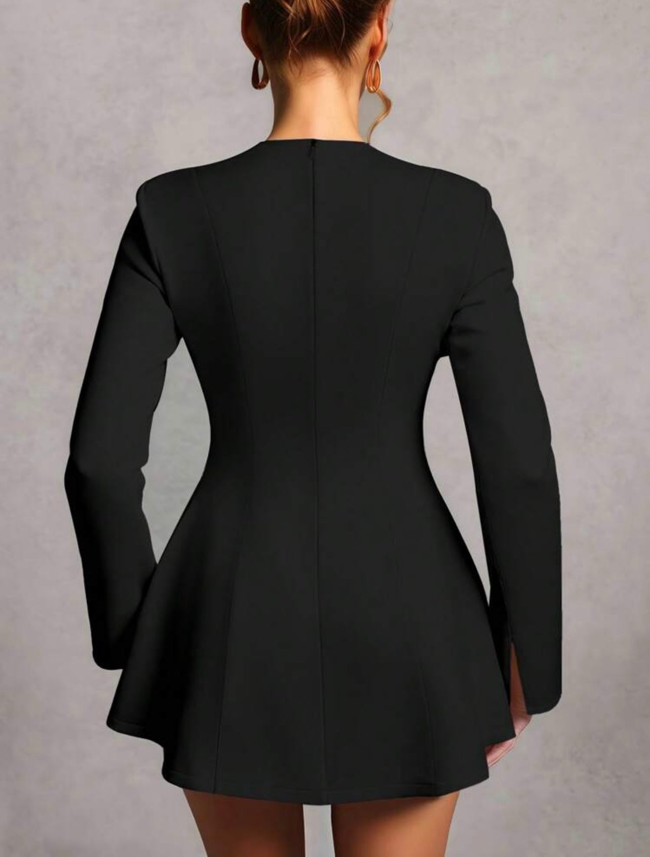 Shein Mini Long Sleeve Hollow-out Dress