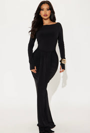 Fashionnova Boat Neck Maxi Dress