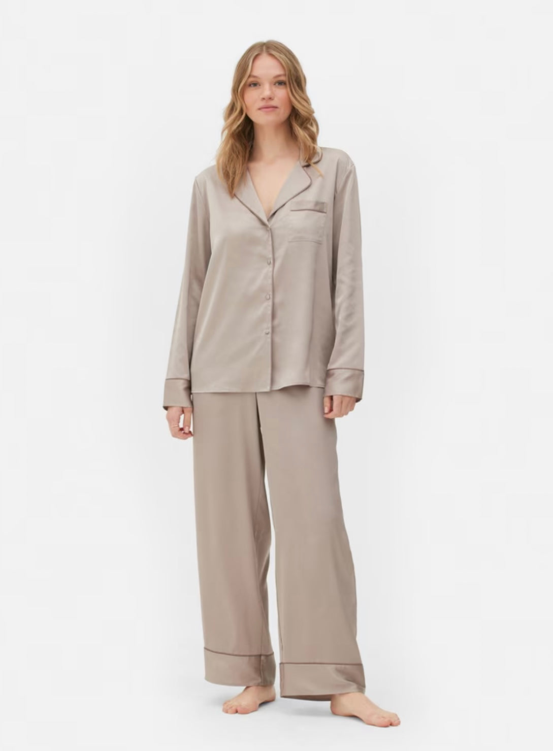 Satin Boyfriend Pyjama long sleeve