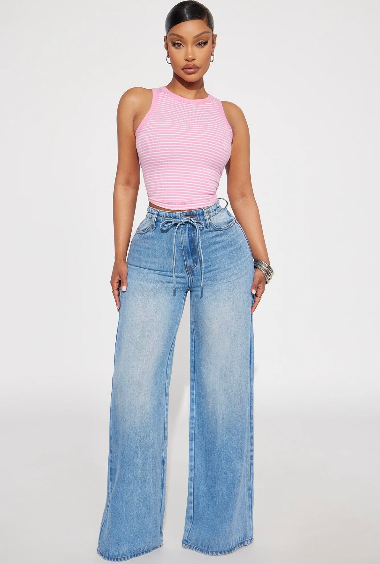 Fashionnova Beachfront Drapey Wide Leg Jeans