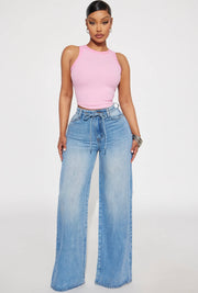 Fashionnova Beachfront Drapey Wide Leg Jeans