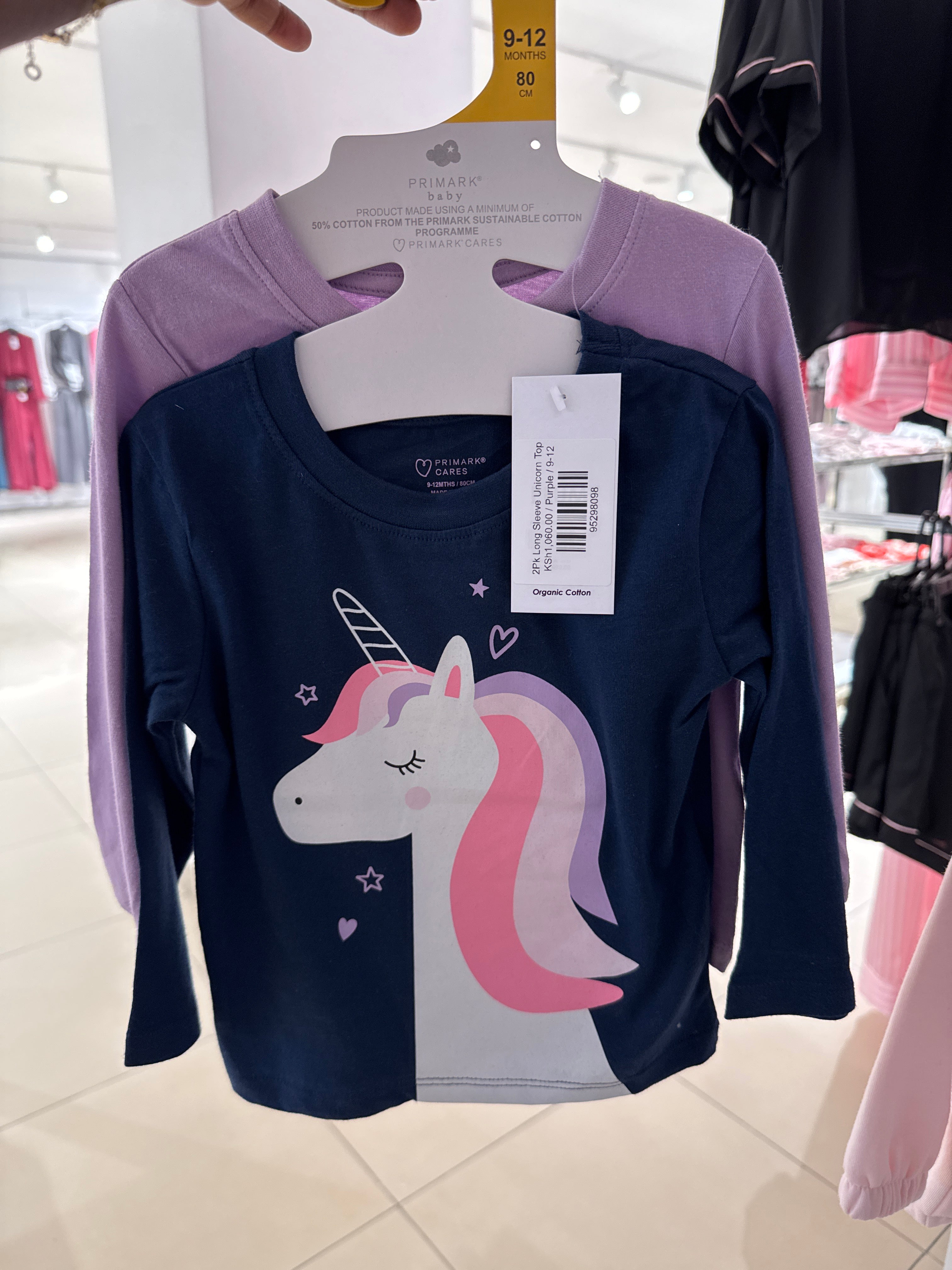 2Pk Long Sleeve Unicorn Top