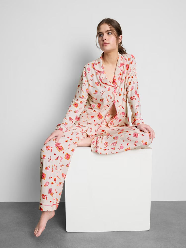 Printed Boyfriend Pyjamas