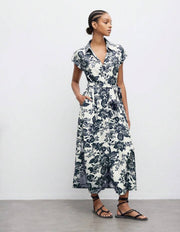 Shein Women's Floral Print Button Front Casual Swing Dress, Suitable For Summer