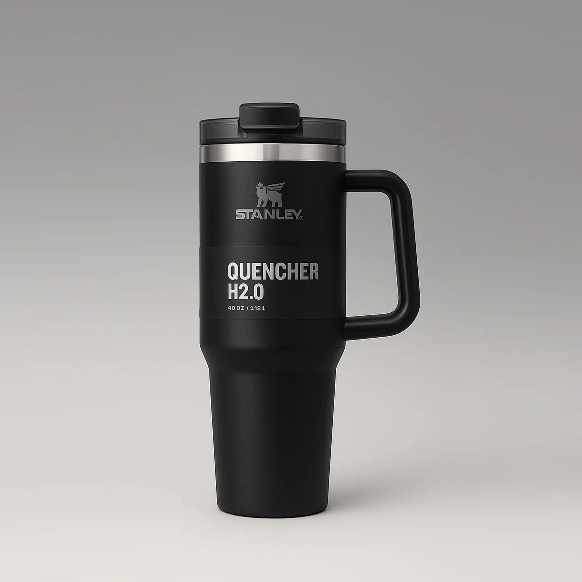 Stanley Quencher H2.0 FlowState tumbler in a black colorway.