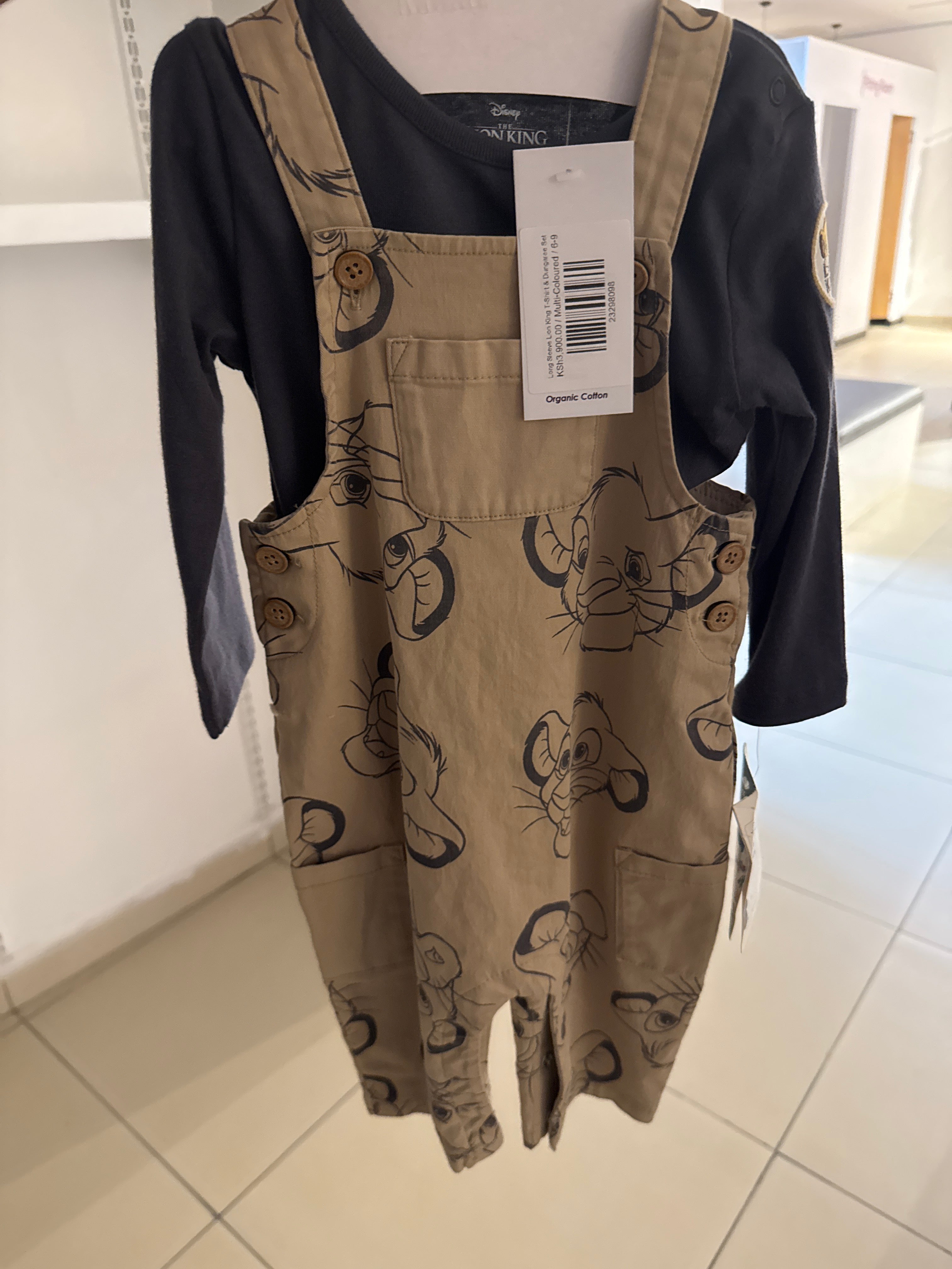 Long Sleeve Lion King T-Shirt & Dungaree Set