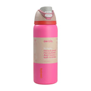 Owala FreeSip 32oz insulated stainless steel water bottle in a pink and coral colorway.