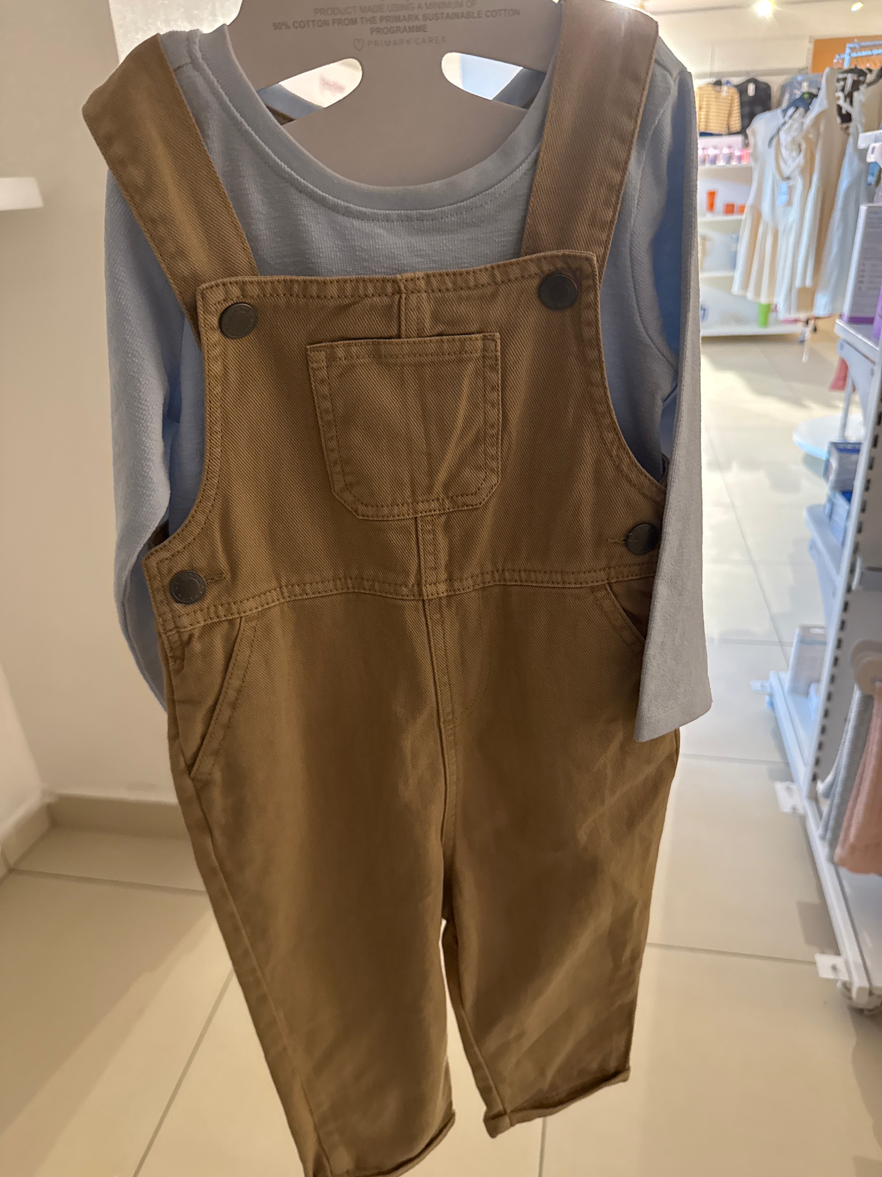 Long Sleeve T-Shirt & Dungaree Set