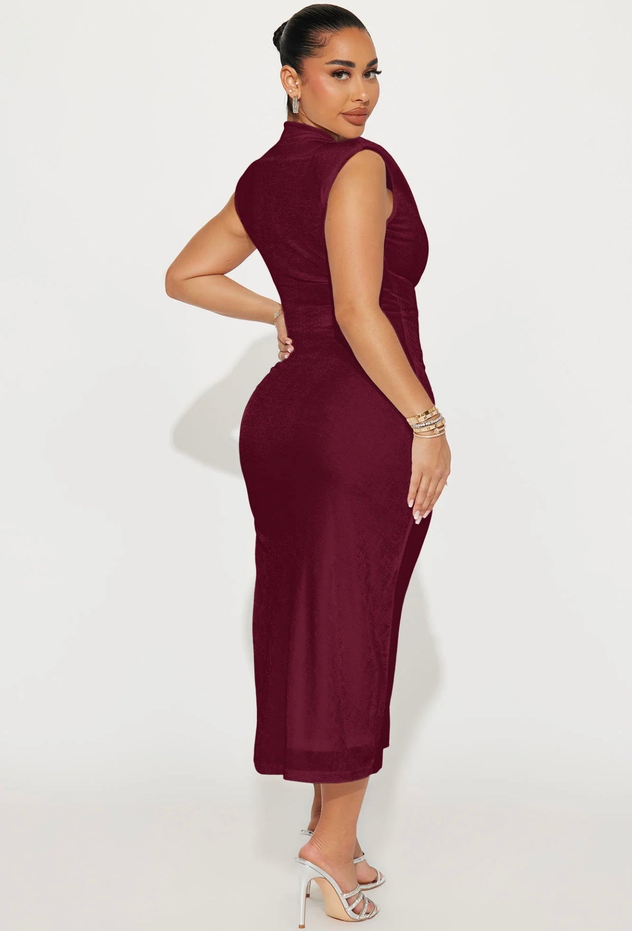 Fashionnova Ruched Midi Dress