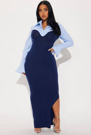 Fashionnova Maya Strip Sweater Maxi Dress