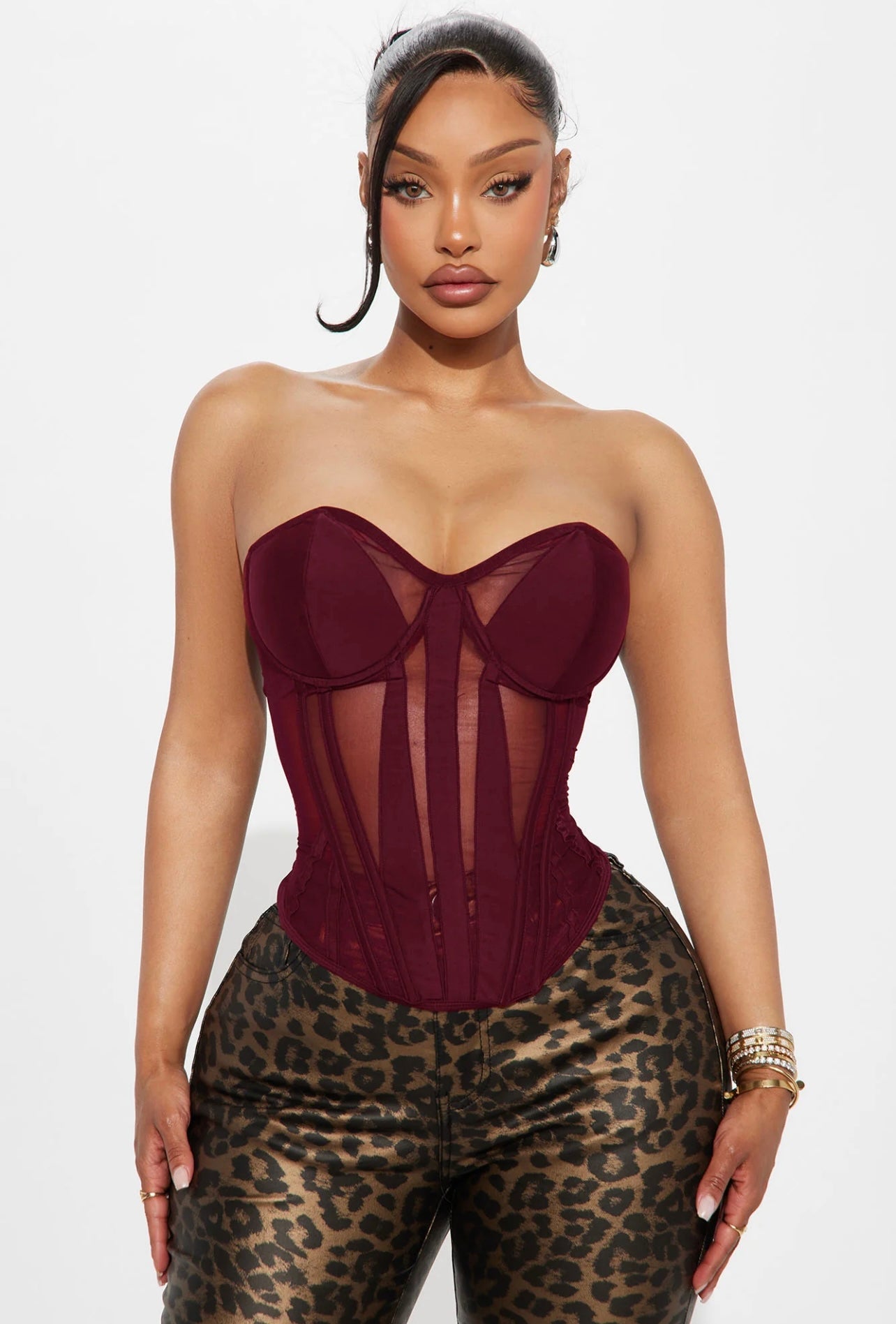 Fashionnova Mesh Corset Top