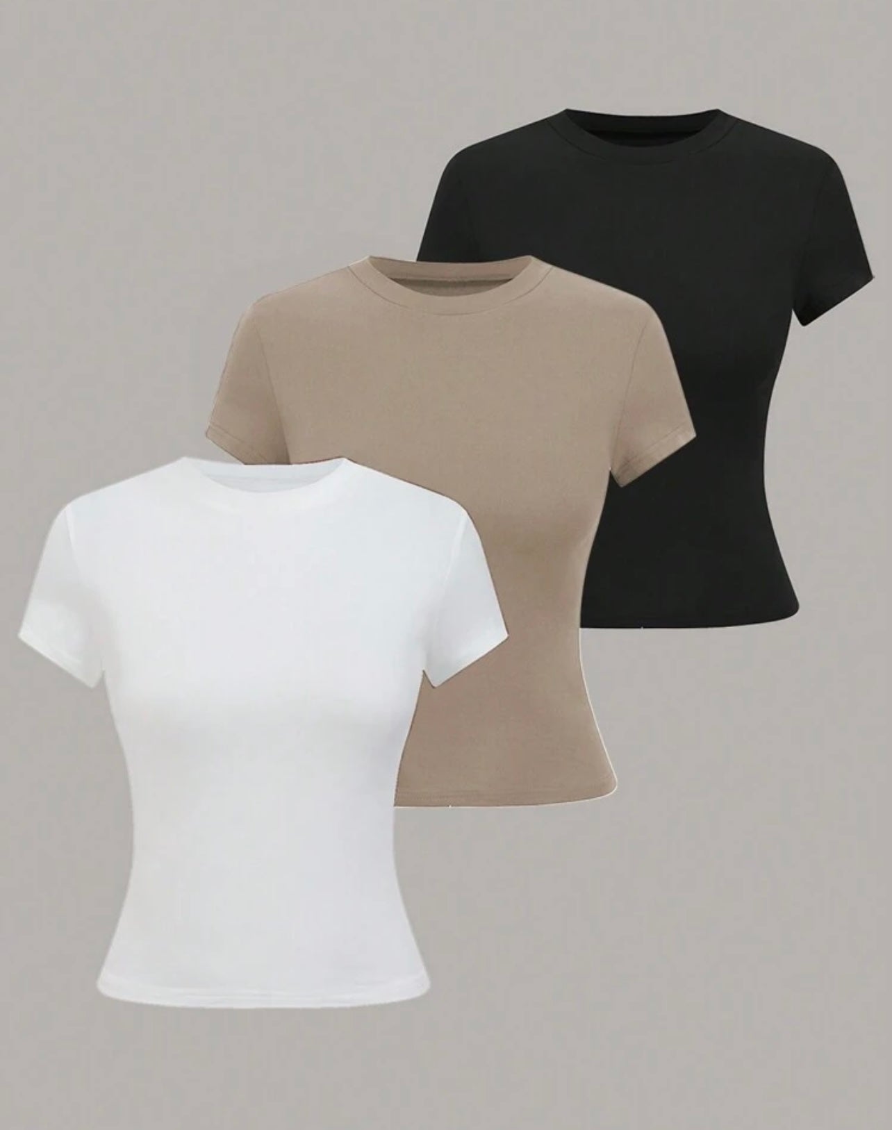 SHEIN Lymera Women's Summer Solid Color Crew Neck Short Sleeve Casual T-Shirt