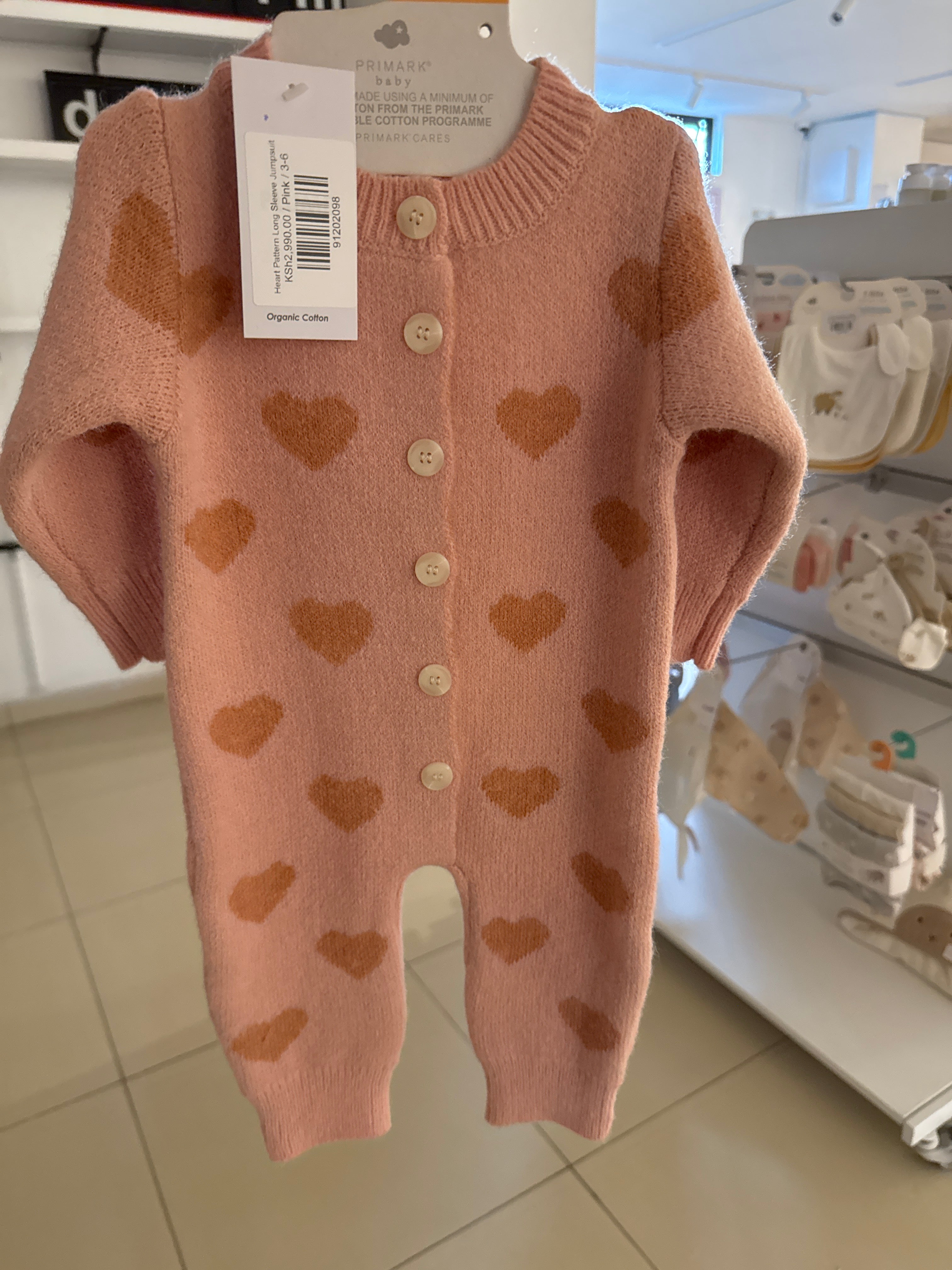 Heart Pattern Long Sleeve Jumpsuit