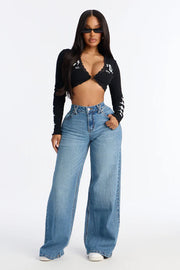 Wide Leg Jeans - Medium Wash