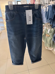 Turn up stretch waist jeans