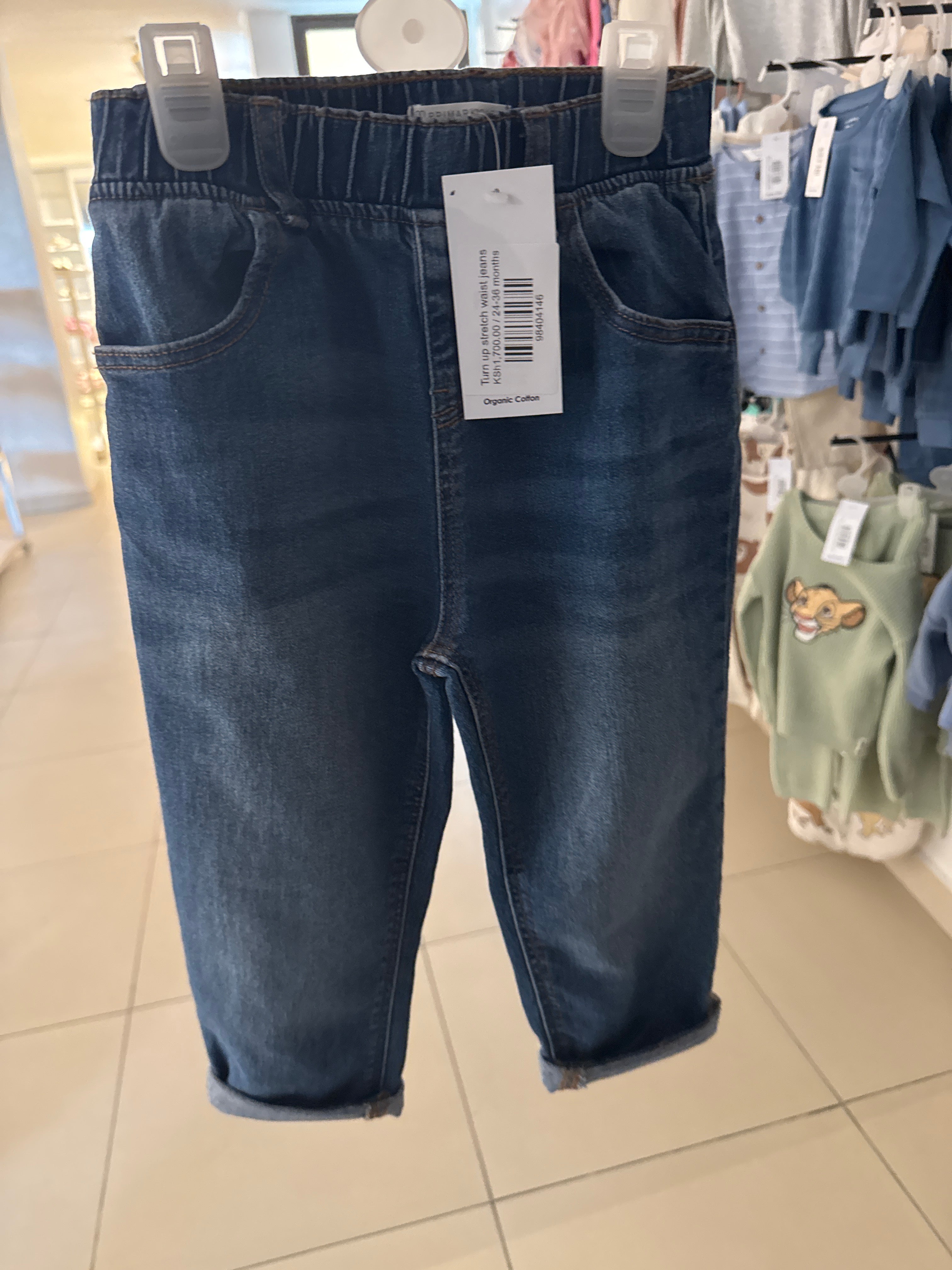 Turn up stretch waist jeans