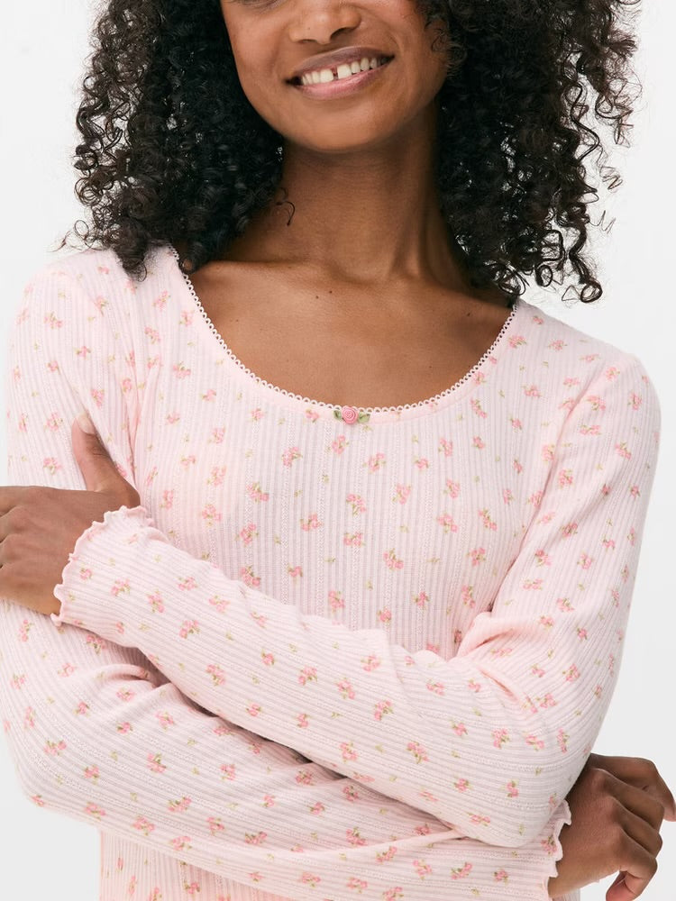 Printed Pointelle Pyjama set