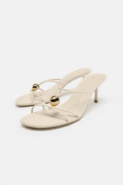 Zara high heel with a gold metallic detail