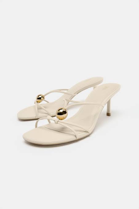 Zara high heel with a gold metallic detail