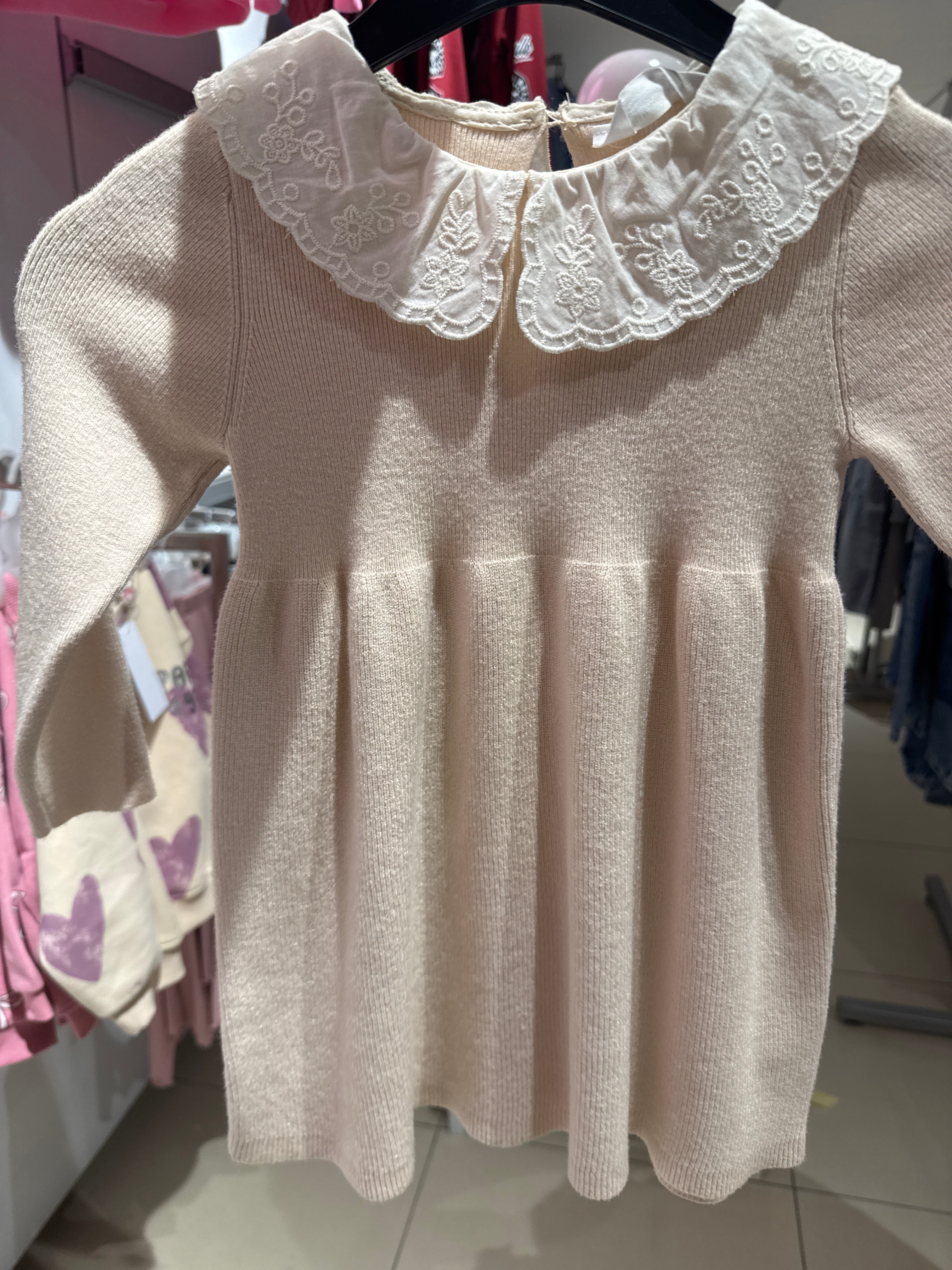 Knitted Dress With Collar