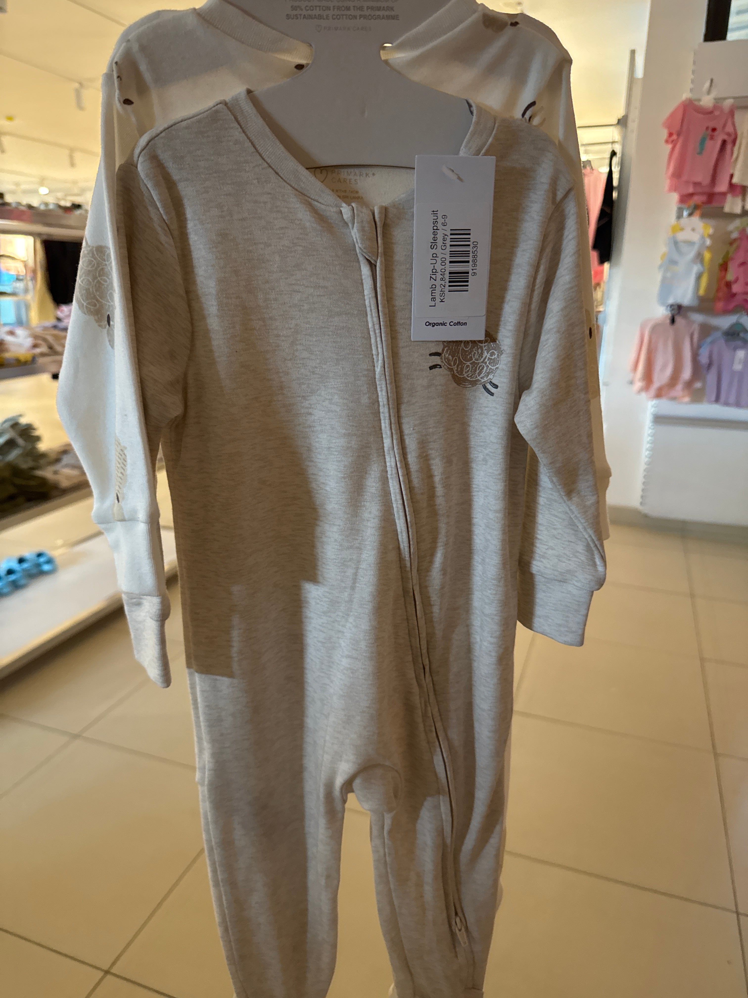 2pk Lamb Zip-Up Sleepsuit