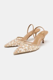 FAUX PEARL SLINGBACKS