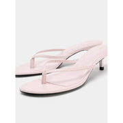 Pink square kitten heel