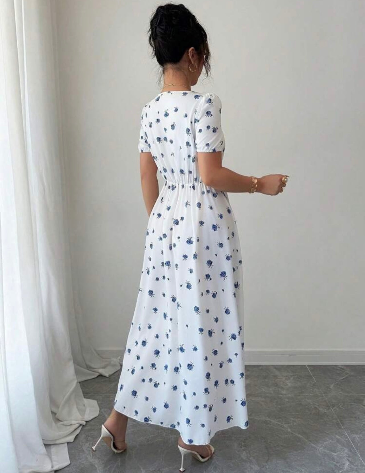 Shein Sweetheart Neck Short-sleeve Summer Dress